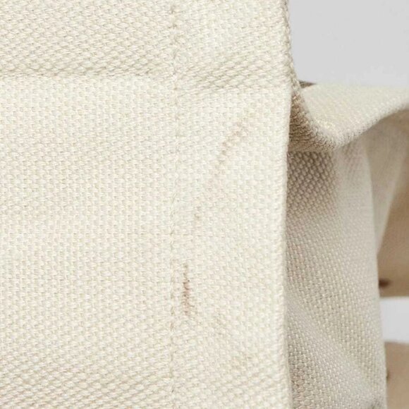 Yves Saint Laurent Green Linen And Leather Rive Gauche Tote Bag - Picture 5 of 11